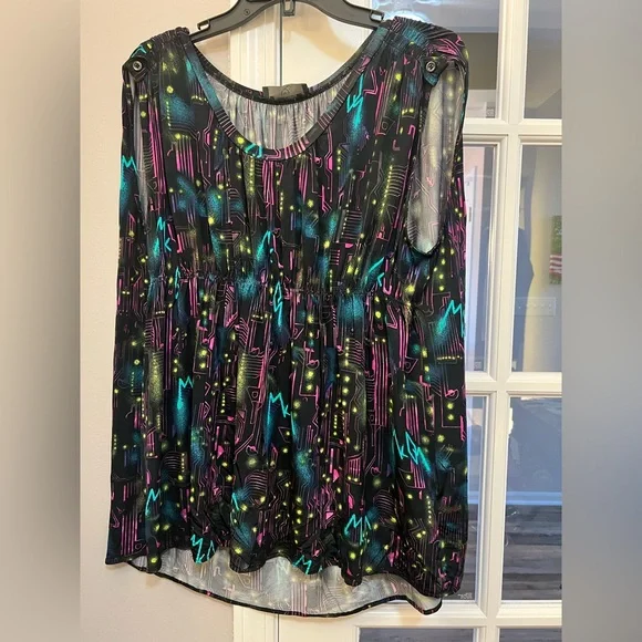 Alexander McQueen Black Multicolor Blouse size XL - Picture 1 of 11